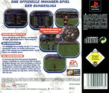 Bundesliga 2000 - Der Fussball-Manager (GE) box cover back